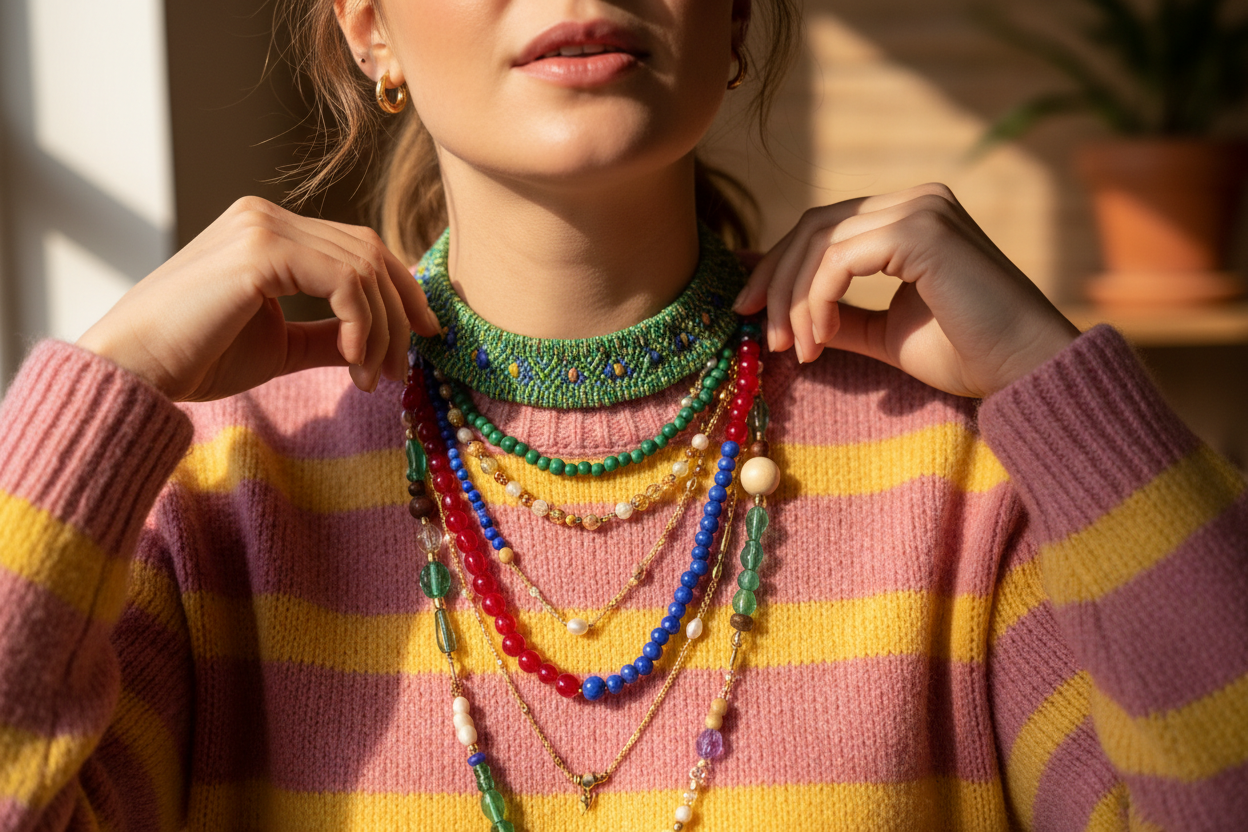 How to layer necklaces