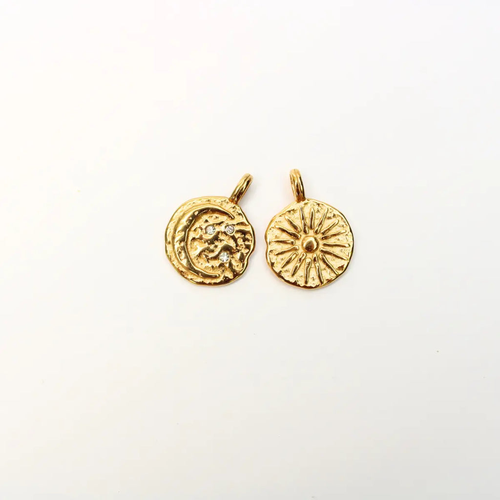 Moon & Flower charm